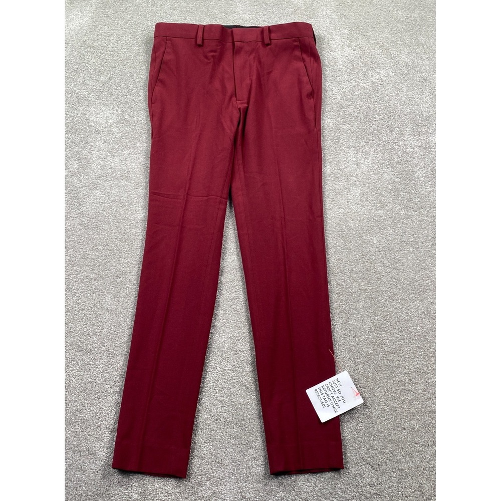 ASOS DESIGN Super Skinny Ankle Chino Pants Mid Rise Men's Size 30 X 30 Burgundy